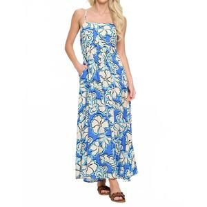 NEW MEET ME IN SANTORINI floral print maxi dress in azure bloom